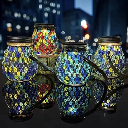 Solar Outdoor Mosaic Lantern