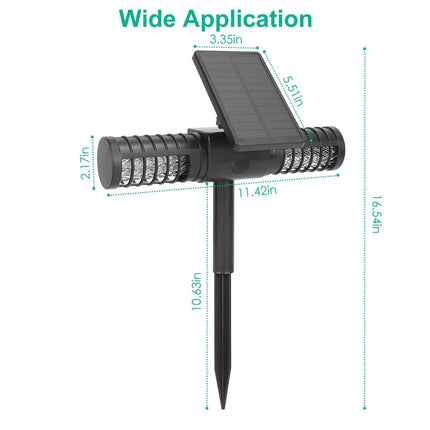 Solar Powered Bug Zapper LED Mosquito Killer Lamp