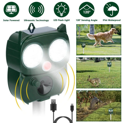 Solar Powered Ultrasonic Animal Repeller PIR Motion Sensor