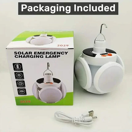Solar USB Rechargeable LED Bulb Lights With Power Display