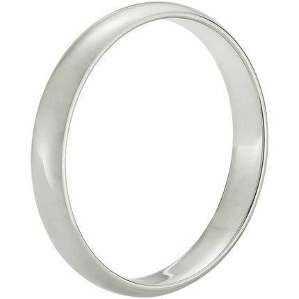 Solid 14K White Gold 3mm Comfort Fit Wedding Band Ring