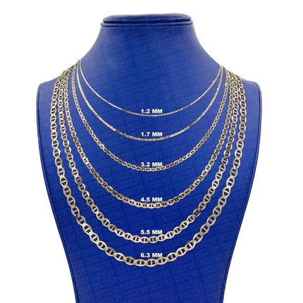 Solid 14K Yellow Gold Mariner Link Chain Necklace
