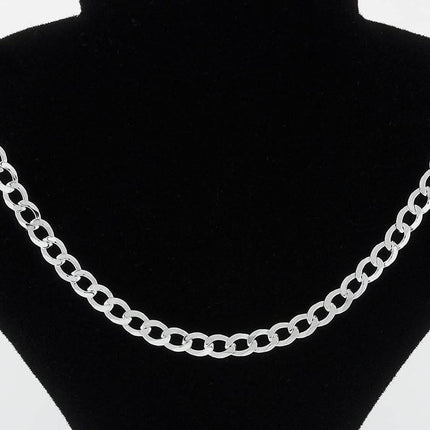 Solid 925 Sterling Silver 4.5mm Cuban Chain Necklace