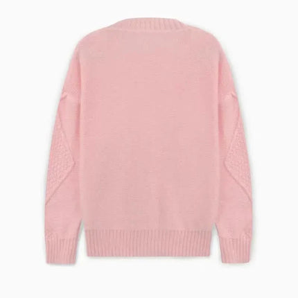 Solid Button Down Cable Knit Cardigan, Casual Long Sleeve Comfy Sweater