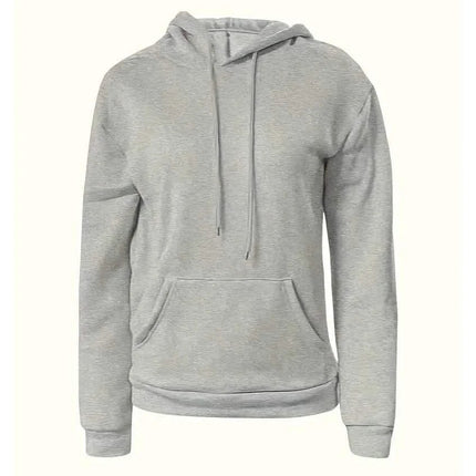 Solid Drawstring Casual Long Sleeve Hoodie