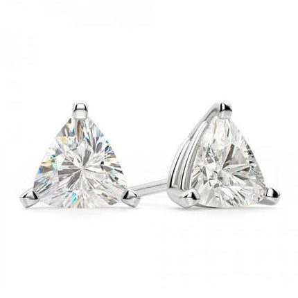 Solid Sterling Silver 6mm Trillion Cut Studs
