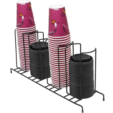 Sorbus 4-sectional Black Cup and Lid Organizer