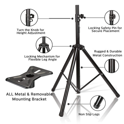 Speaker Tripod Stand Adjustable Height Heavy Duty Holder
