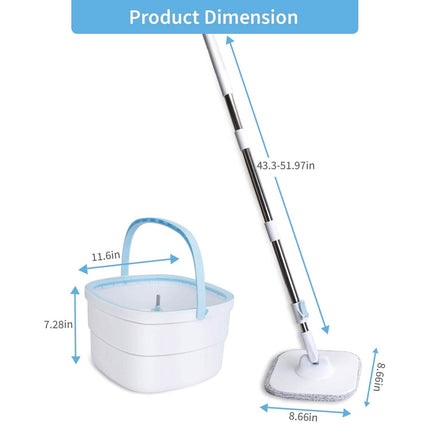 Spin Mop and Bucket with Wringer Set