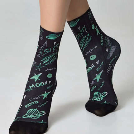 Dense Socks Conte Fantasy 913 - Moon Pattern