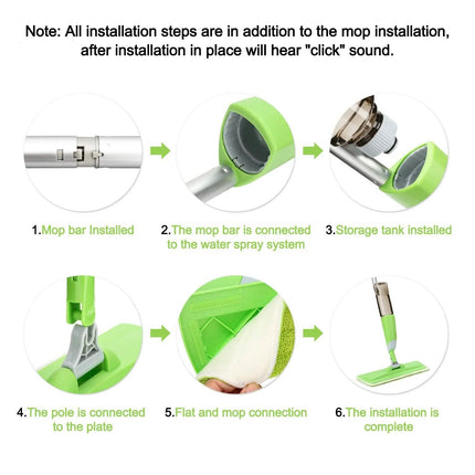 Spray Mop 360° Rotating Head Floor Cleaner 600Ml Bottle Fiber Sweeper Flat Mop