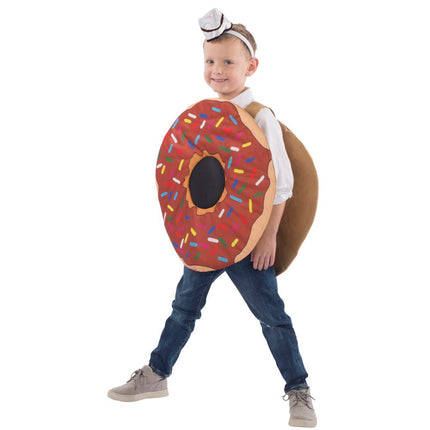 Kids Dessert Costume Chocolate Donut Tunic Sprinkles Baker Hat Headband Halloween