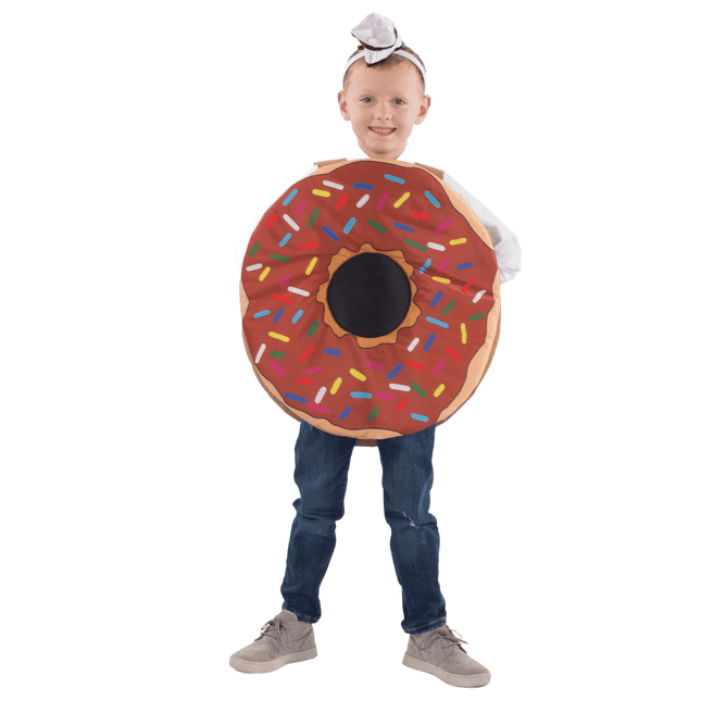 Kids Dessert Costume Chocolate Donut Tunic Sprinkles Baker Hat Headband Halloween