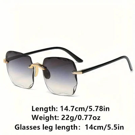 Square Rimless Summer Gradient Sun Shade Glasses