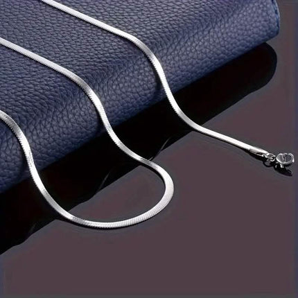 Stainless Steel Blade Unisex Flat Snake Clavicle Chain