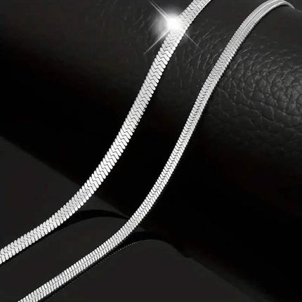 Stainless Steel Blade Unisex Flat Snake Clavicle Chain