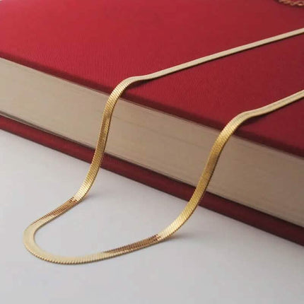 Stainless Steel Blade Unisex Flat Snake Clavicle Chain