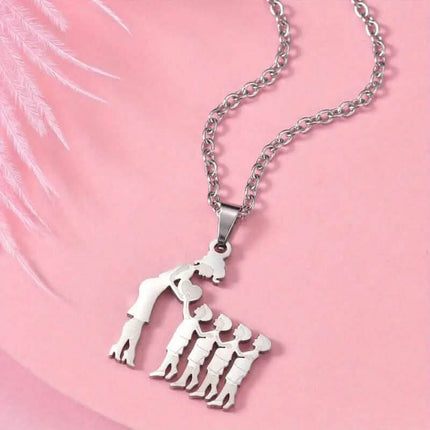 Stainless Steel Heartfelt Mother-Daughter-Son Necklace