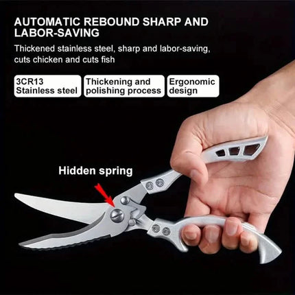 Stainless Steel Heavy-Duty Kitchen Non-Slip Grip Scissors