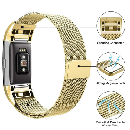 Stainless Steel Mesh Milanese Loop Band for Fitbit Charge 2