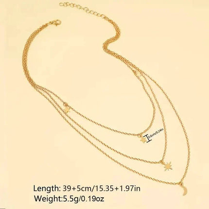 Star Moon Multi-layer Pendant Necklace