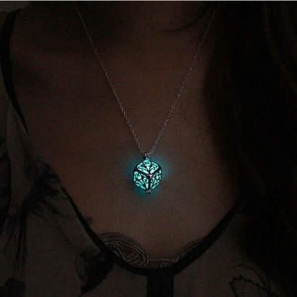 Steampunk Pretty Magic Round Fairy Locket Glow In The Dark Pendant Necklace