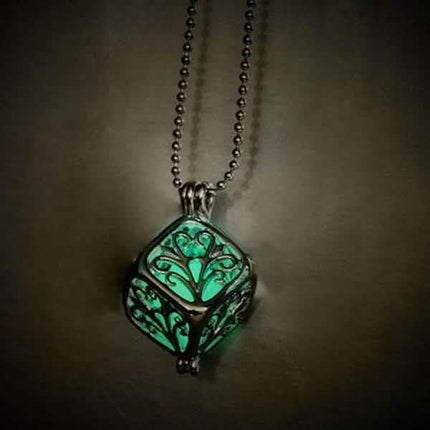 Steampunk Pretty Magic Round Fairy Locket Glow In The Dark Pendant Necklace