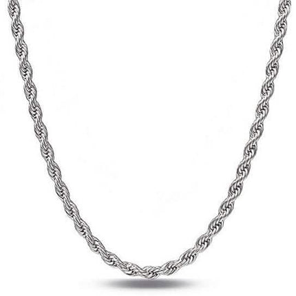 Sterling Silver 1.3mm Rope Twisted Link Chain Necklace