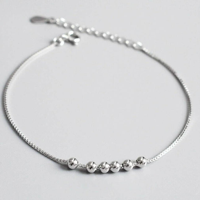 Sterling Silver Bead Ball Charm Bracelet