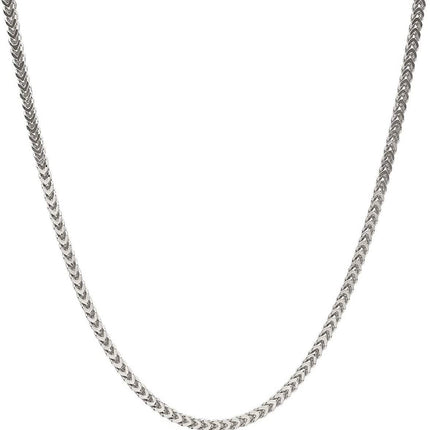 Sterling Silver Italian 2.5mm Franco Square Box Link Chain