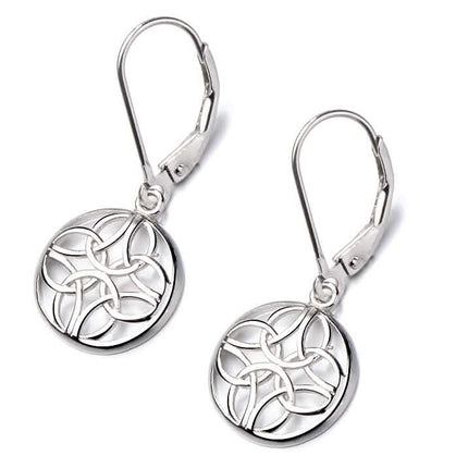 Sterling Silver Lever-Back Celtic Earrings