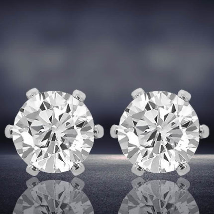 Sterling Silver Plated CZ Stud Earrings