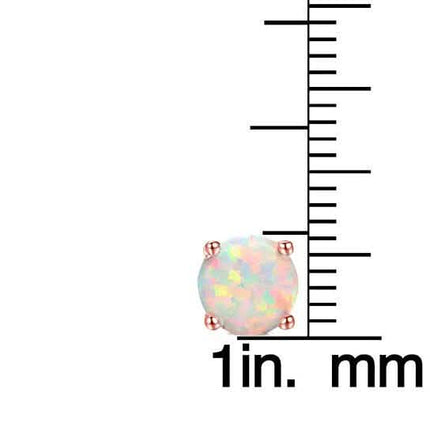 Sterling Silver Round Cut White Opal Studs