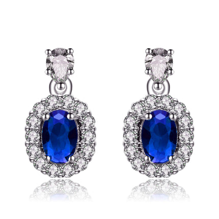 Sterling Silver Simulated Sapphire Earrings