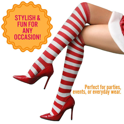 Unisex Striped Socks for Kids & Adults – Cotton Blend Costume & Everyday Socks Multiple Colors & Sizes