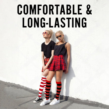 Unisex Striped Socks for Kids & Adults – Cotton Blend Costume & Everyday Socks Multiple Colors & Sizes