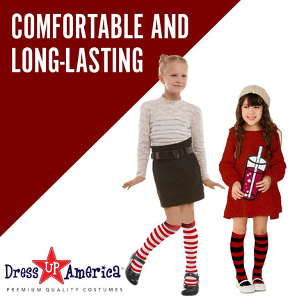 Striped Socks for Kids – Cotton Blend Costume Socks | Halloween & Everyday Wear Multiple Colors