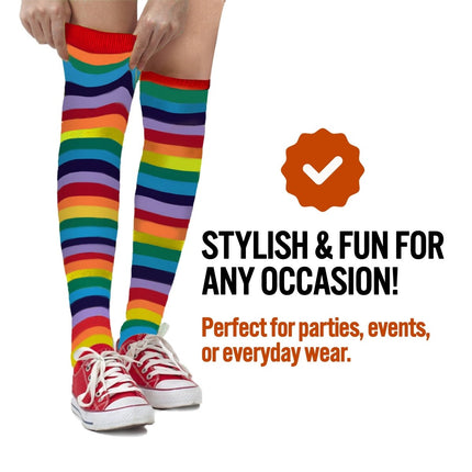Striped Socks for Kids – Cotton Blend Costume Socks | Halloween & Everyday Wear Multiple Colors