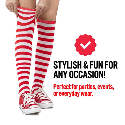 Striped Socks for Kids – Cotton Blend Costume Socks | Halloween & Everyday Wear Multiple Colors