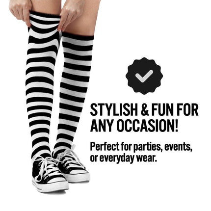 Striped Socks for Kids – Cotton Blend Costume Socks | Halloween & Everyday Wear Multiple Colors