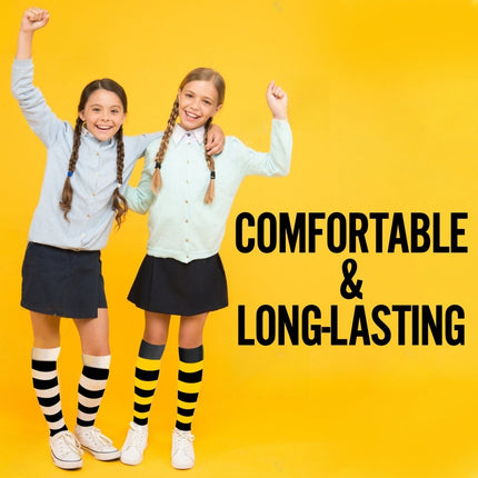 Striped Socks for Kids – Cotton Blend Costume Socks | Halloween & Everyday Wear Multiple Colors