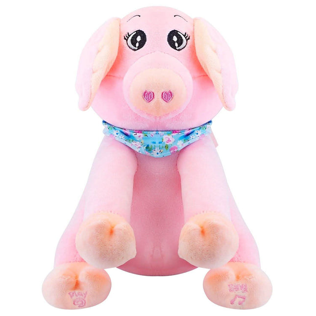 Stuffed Plush Pig Doll Pick-a-Boo Animated Toy