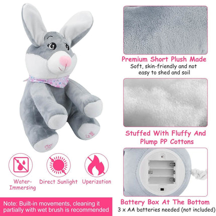 Stuffed Plush Rabbit Doll Toy Animated Talking and Singing