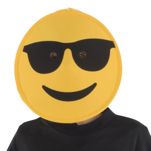 Kids Emoji Face Mask Costume – Fun Yellow Full Head Mask for Parties & Halloween