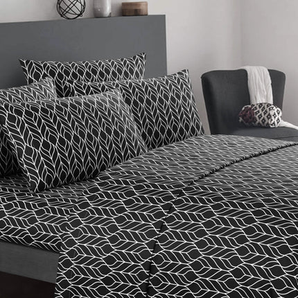Super Soft Two-Tone Geometric Leaf Pattern Sheet Set
