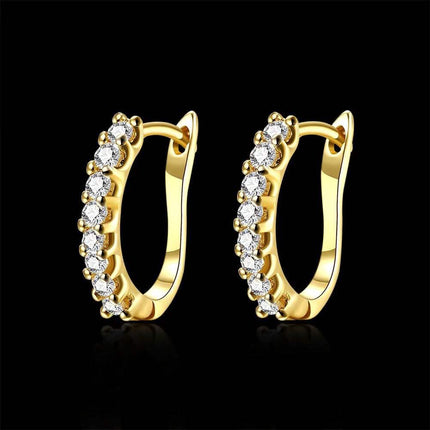 Swarovski Crystal Hoop Earrings In 18K Yellow Gold
