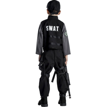 Kids S.W.A.T. Costume with Tactical Vest, Badge and Agent Gear