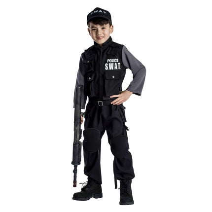Kids S.W.A.T. Costume with Tactical Vest, Badge and Agent Gear
