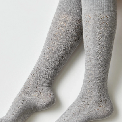 Cotton Knee Highs Conte Classic 010 - Cotton Blend and Knitted Pattern