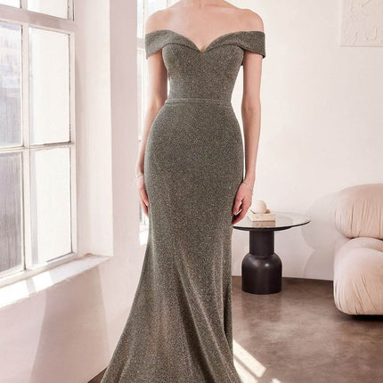 Ladivine Amoris T602 Off Shoulder Sweetheart Neck Fitted Prom Gown